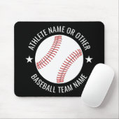 Baseball Zeichnete mit Team und Athletin Name mode Mousepad (Mit Mouse)
