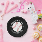 Baseball Zeichnete mit Team und Athletin Name mode Pappteller (Party)