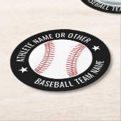 Baseball Zeichnete mit Team und Athletin Name mode Runder Pappuntersetzer (Angewinkelt)