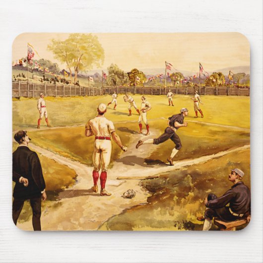 Baseball-Zeichnung-Mauspad Mousepad (Vorne)
