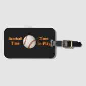 Baseball-Zeit, Zeit zum Spielen Gepäckanhänger (Vorderseite (Horizontal))