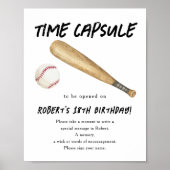 Baseball-Zeitkapsel 1. Geburtstag Poster (Vorne)
