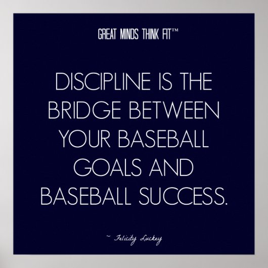 Baseball Zitat 7: Discipline for Success Poster (Vorne)