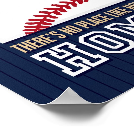 Baseball-Zitat KEIN ORT WIE ZUHAUSE signieren Prin Poster (Ecke)