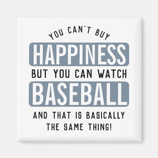 Baseball zu beobachten ist Glück Funny Baseball Magnet (Vorne)