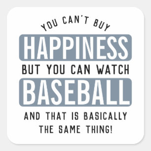 Baseball zu beobachten ist Glück Funny Baseball Quadratischer Aufkleber
