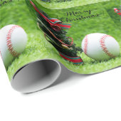 Baseball zu Weihnachten Geschenkpapier (Rolleneckpunkt)