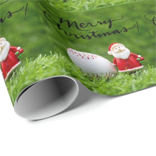 Baseball zu Weihnachten Geschenkpapier (Rolleneckpunkt)
