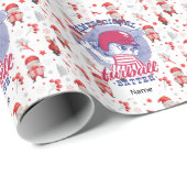 Baseball zu Weihnachten mit dem Weihnachtsmann Geschenkpapier (Rolleneckpunkt)
