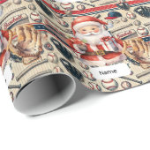 Baseball zu Weihnachten mit dem Weihnachtsmann und Geschenkpapier (Rolleneckpunkt)