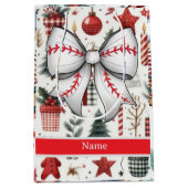 Baseball zu Weihnachten Thema Mittlere Geschenktüte (Vorderseite)
