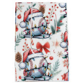 Baseball zu Weihnachten Thema Mittlere Geschenktüte (Rückseite)