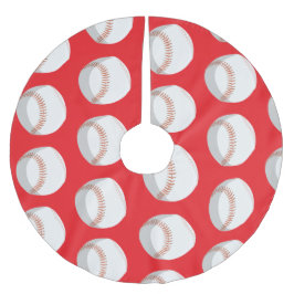 Baseball zu Weihnachten Thema Polyester Weihnachtsbaumdecke