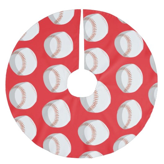 Baseball zu Weihnachten Thema Polyester Weihnachtsbaumdecke (Vorderseite)