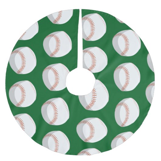 Baseball zu Weihnachten Thema Polyester Weihnachtsbaumdecke (Vorderseite)