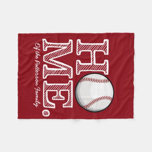 Baseball-Zuhause Fleecedecke (Vorderseite (Horizontal))