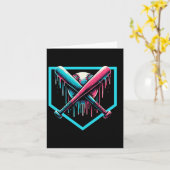 Baseball Zuhause Plate Tropfen Boys Baseball Bat Karte (Gelbe Blume)