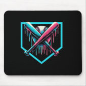Baseball Zuhause Plate Tropfen Boys Baseball Bat Mousepad (Vorne)