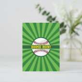 Baseball-Zuhause-Run Postkarte (Stehend Vorderseite)