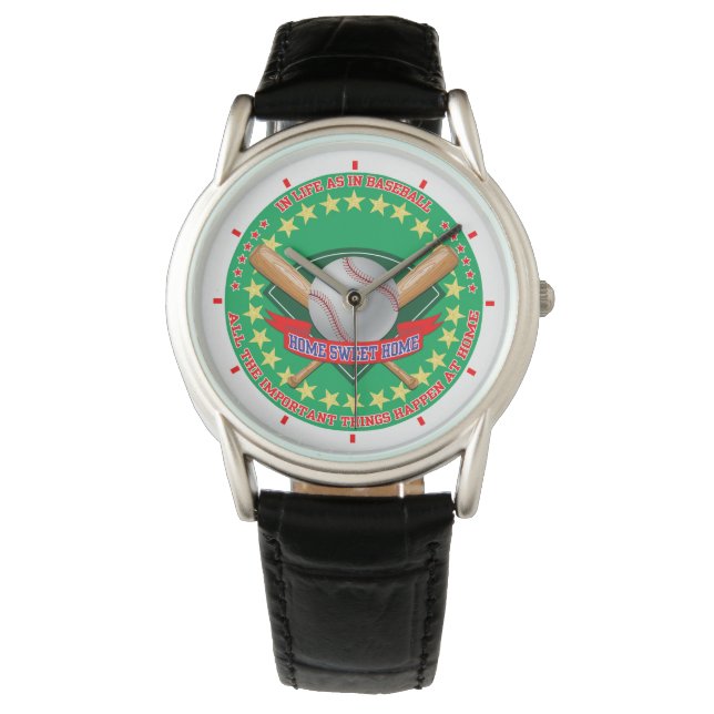 Baseball, Zuhause Sweet Zuhause, Armbanduhr (Vorderseite)