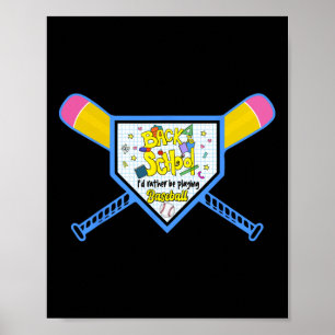 Baseball-Zuhause-Tafel Bleistift-Bat zurück zu Sch Poster