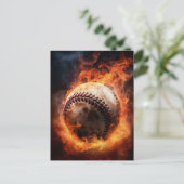 Baseball zum Feuer Postkarte (Stehend Vorderseite)