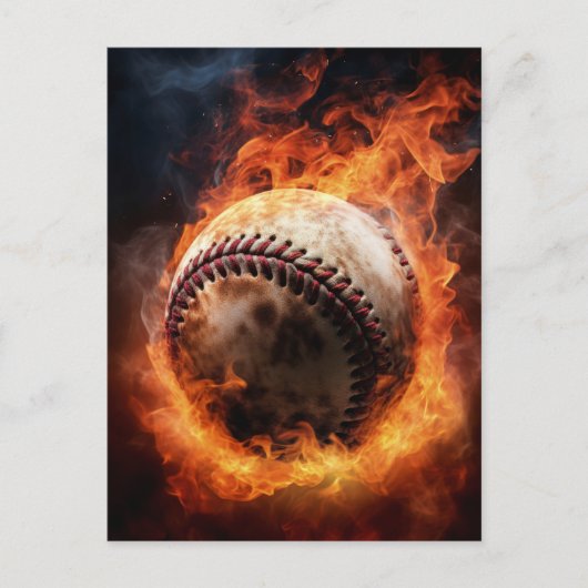 Baseball zum Feuer Postkarte (Vorderseite)