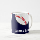 Baseball zum Thema "Navy Blue Name Sports" Kaffeetasse (VorderseiteRechts)