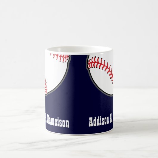 Baseball zum Thema "Navy Blue Name Sports" Kaffeetasse (Mittel)