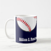Baseball zum Thema "Navy Blue Name Sports" Kaffeetasse (Links)