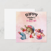 Baseball zum Valentinstag mit Herzen Feiertagskarte (Vorne/Hinten)