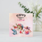 Baseball zum Valentinstag mit Herzen Feiertagskarte (Stehend Vorderseite)