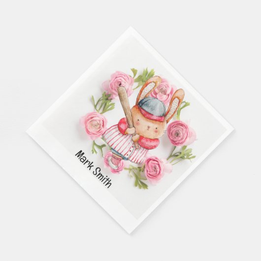 Baseball zum Valentinstag Serviette (Ecke)