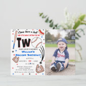 Baseball Zweites Party Einladung (Stehend Vorderseite)