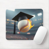 Baseballabschluss mit Flammen Mousepad (Mit Mouse)