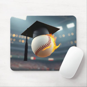 Baseballabschluss mit Flammen Mousepad