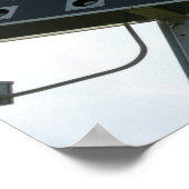 Baseballanzeiger mit amerikanischer Flagge Poster (Ecke)