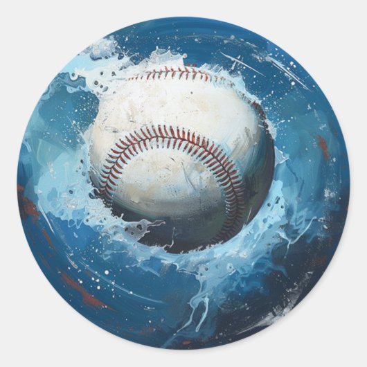 Baseballaufkleber Runder Aufkleber (Vorderseite)