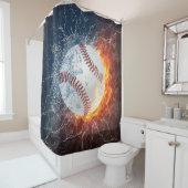 Baseballball Duschvorhang (Beispiel)