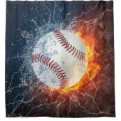 Baseballball Duschvorhang (Vorderseite)
