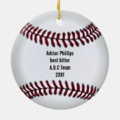 Baseballball-Foto Keramikornament (Hinten)