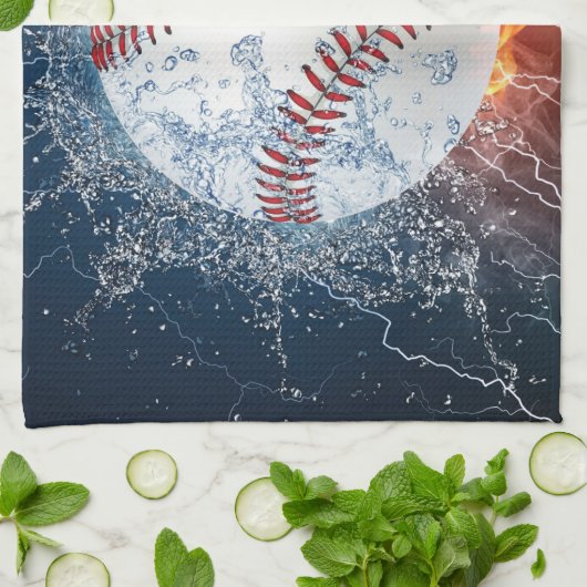 Baseballball Geschirrtuch (Gefaltet)