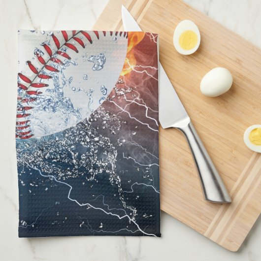 Baseballball Geschirrtuch (Viertel Falte)