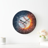 Baseballball Große Wanduhr (Zuhause)