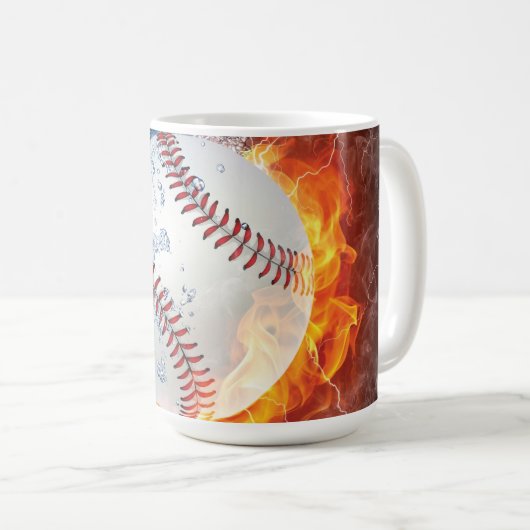Baseballball Kaffeetasse (VorderseiteRechts)