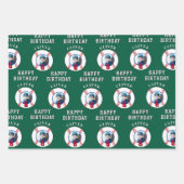Baseballball Kinder Geburtstagsfoto Geschenkpapier Set (Vorderseite 3)