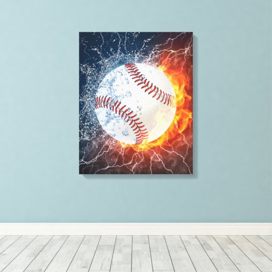 Baseballball Leinwanddruck (Insitu (Holzboden))
