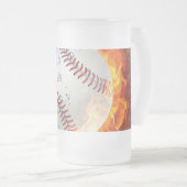 Baseballball Mattglas Bierglas (VorderseiteRechts)