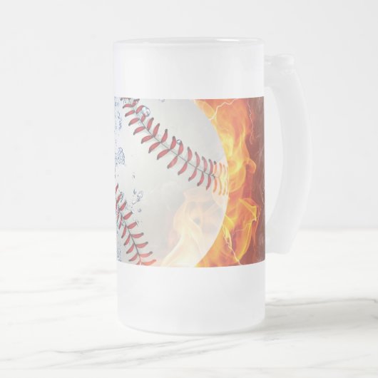 Baseballball Mattglas Bierglas (VorderseiteRechts)