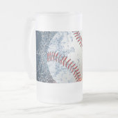 Baseballball Mattglas Bierglas (Vorderseite Links)